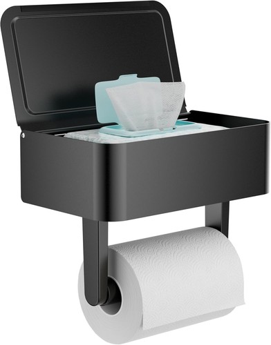 Black toilet paper - toilet, with