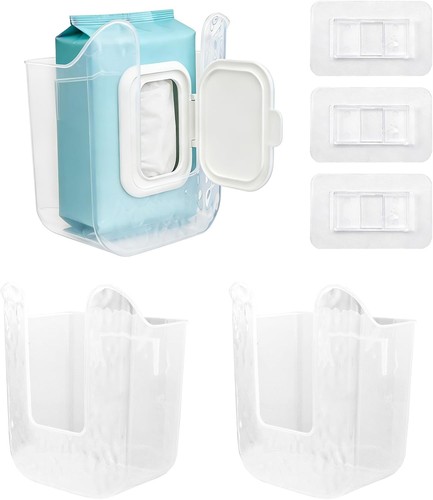 3pcs clear wall wipes holder - wall,