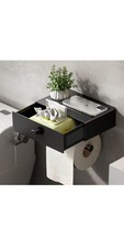 Black Toilet Roll Holder with