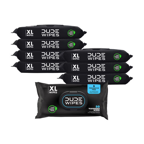 Dude wipes flushable - xl,