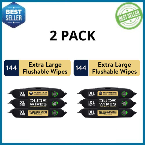 Dude wipes flushable wet - xl,