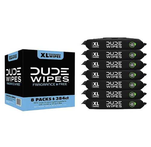 Dude flushable adult wet - flushable, wipes